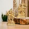 Brass Radha Krishna Statue Hindu God Religious Small Lord Krishna with Radha Rani Murti Idol - Sculpture for Home Temple Mandir Pooja Decor - Showpiece Housewarming Gift (3.5 Inches)